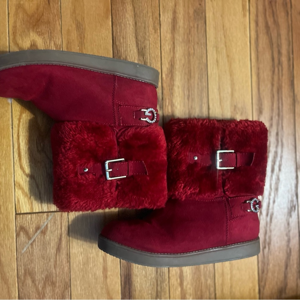 Girls Red dressy winter boots